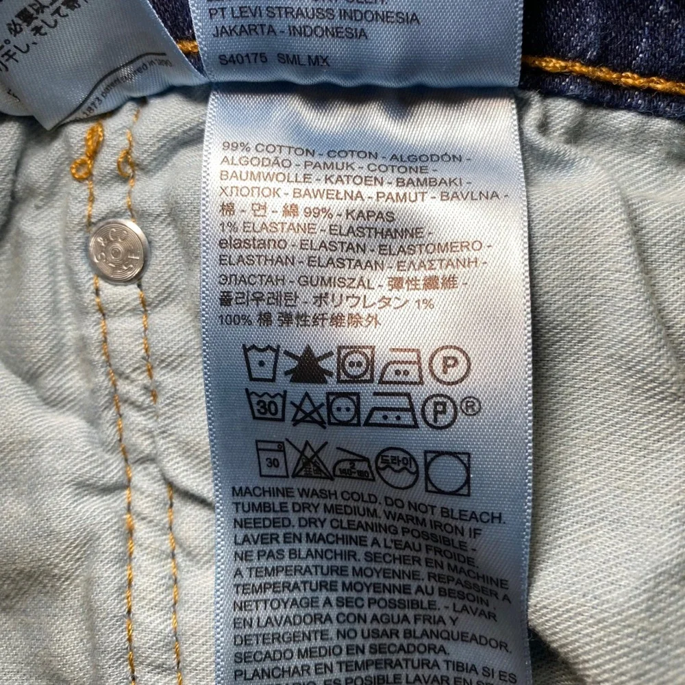 Levis 505 Regular Fit Jeans Mens 42x38 Blue Denim Stretch Straight Leg